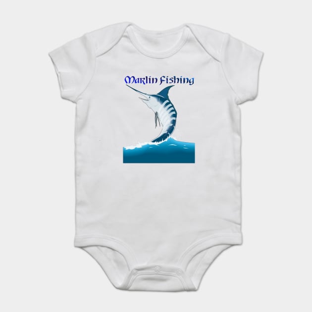 Marlin Fishing Baby Bodysuit by Urbanprint